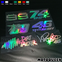 Electric motorcycle sports car Decorative Side Tailbox Body Head Housing 69 Rossi 46 Digital reflective sticker Painted Appliquet