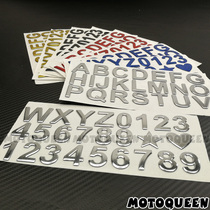 Electric bending beam pedal motorcycle decoration sticker paper edge tail fuel tank helmet front deflector number English decal