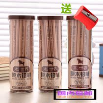 Del s908 log pencil 50 log barrel HB wooden hexagonal pencil simple pencil roll