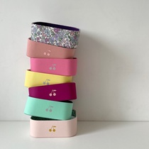 custom korean style bp cherry box kids hair clip cosmetic jewelry box fabric desktop storage box