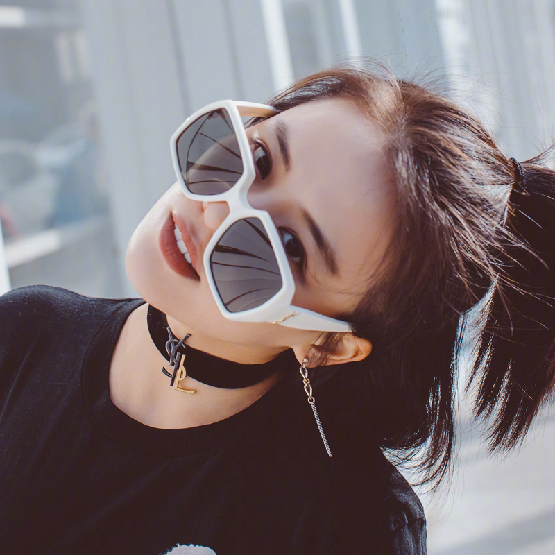 新款黄子韬马思纯宋茜明星同款太阳镜男女潮大框方形墨镜圆脸眼镜_7折