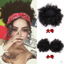 European and American wig curly corn hot Bud ball ball head fluffy pine hiphop black hip hop wig Caterpillar
