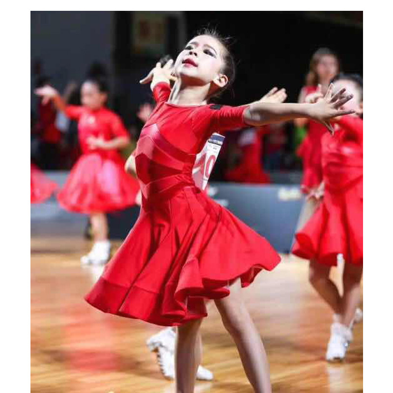 Girls Latin Dance Dresses Latin skirt girls&apos;professional training clothes