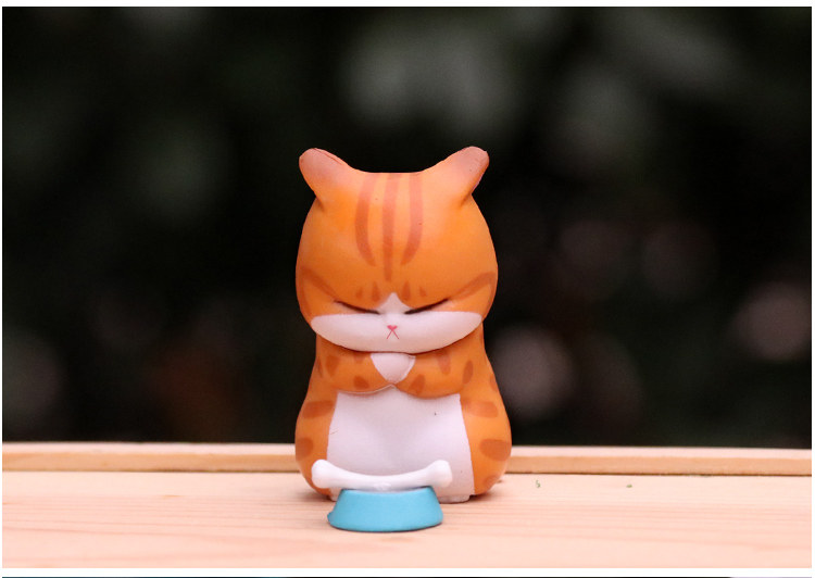 可爱苦恼小猫咪橘猫铃铛猫手办公仔摆件祖国版盲盒儿童节日礼物品