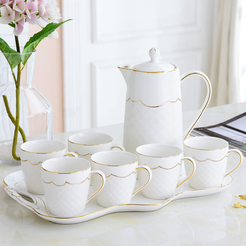 水杯家用套装陶瓷杯具杯子茶壶水具欧式耐热茶杯客厅冷冷水壶茶具