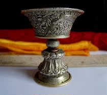 Tibet Chuo pure silver Old crisp oil lamp full of work Tour Longgrain Great crisp oil lamp craftsmanship The Buddha is out of the way