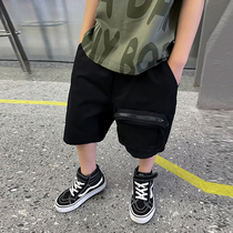 Bobo Pig Children Dress CUHK Boy Children Summer Clothing Boy Shorts Large Pocket Work Fit Pants Loose Pants 50% Pants