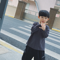 Bobo pig childrens clothing 2021 Spring and Autumn new boy round neck T-shirt Middle big child loose long sleeve childrens casual top