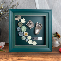 Newborn baby hand model 3d three-dimensional plaster baby fetal hair full moon 100 days hand and foot ink commemorative photo frame