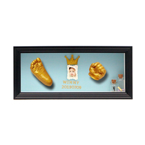 Baby three-dimensional hand foot prints fetal hair souvenir photo frame newborn baby child hand foot model full moon 100 days gift
