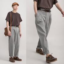 CryingCenter spring summer classic tapered Khail gray twill casual pants crying Center