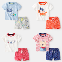 Boys summer clothes set childrens summer short-sleeved clothes 3-year-old baby cotton T-shirt baby Summer boys and childrens clothing