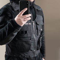 Ghost Valley new black tactical vest fishing vest CORDURA wear-resistant water repellent multi-bag reflective fluorescent