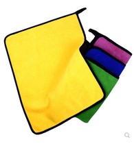 Composite AB noodle wipe towel high dense coral velvet logo customized double - sided water absorption wash car towel