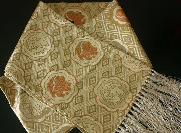 包邮送礼南京云锦南京特产南京云锦研究所黄色真丝云锦围巾现货