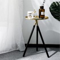 Nordic fashion Golden coffee table model room sofa side simple corner bedroom creative bedside round table