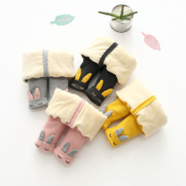 Winter new female baby leggings thickened and flocked three-layer cotton pants Girls cotton pants baby padded pants pure cotton