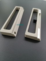 Minimalist narrow frame Porcelain Swimming Ash Skew Rims 7 * 45 Glass Moving Door Push Sliding Door Handle Double Hook Lock Grey