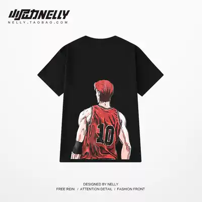 Short sleeve T-shirt National Tide brand men and America loose animation Hong Kong wind basketball Half sleeve TSHIRT men and women half sleeve sleeve