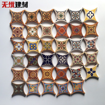 Small tiles Flower tiles Wall tiles Flower tiles Parquet American vintage tiles Floor tiles 67 rounded antique tiles corner flowers