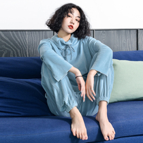 Coral velvet pajamas womens winter long sleeves thickened plus velvet womens high collar warm autumn and winter Island velvet home suit