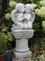 Roman column Angel decoration Courtyard Retro Nordic Bonsai base Flower column Bed and breakfast decorative flower frame European floor