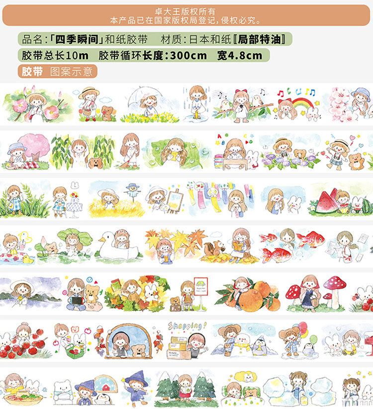 molinta卓大王胶带24款分装合集阿卓校园衣橱穿搭手帐diy素材贴纸