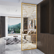 Simple modern stainless steel screen new Chinese style titanium living room partition porch light luxury folding mobile home cover