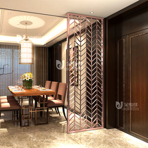 A decade old shop stainless steel Screen partition into the door New Chinese living room minimalist modern rose gold shielded Xuanguan