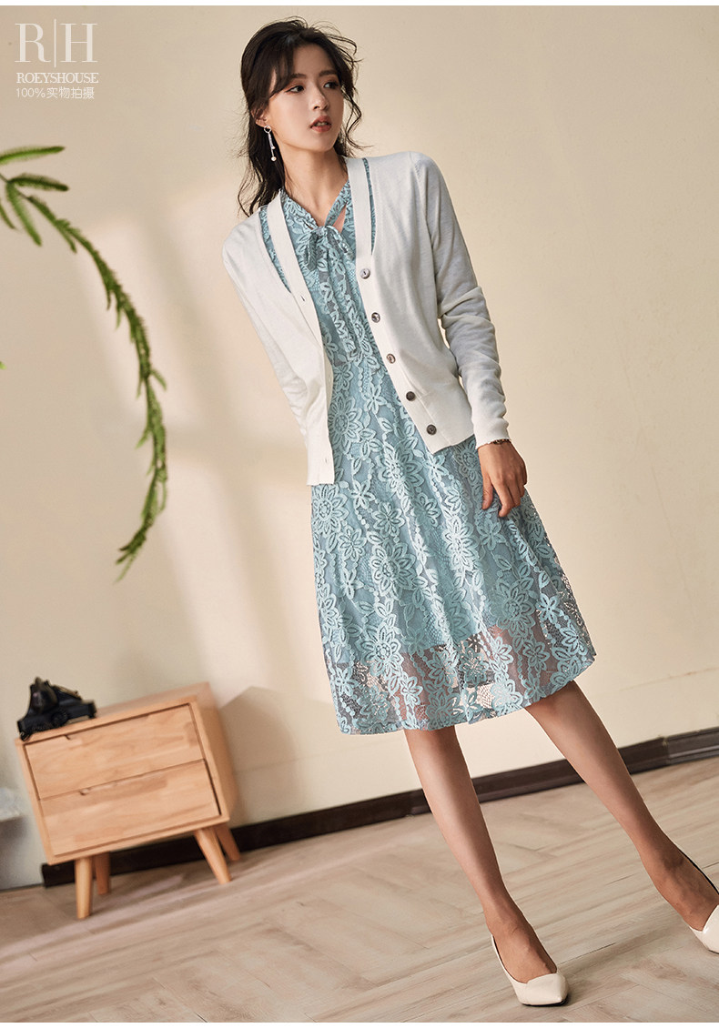 淘宝优惠券 女装 罗衣针织开衫女2018秋装新款保暖白色46%巴素兰羊毛