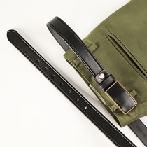 Original handmade square buckle pure copper head layer cowhide mens belt smooth buckle belt retro leather leather dress belt