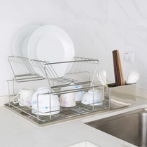 Barrel Mill Stainless Steel Kitchenette Drip Double set for draining rack Dish Rack Cutlery Tray shelf