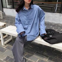 Spring and autumn 2021 New Blue shirt female design sense small public Fugang flavor shirt long sleeve top high end