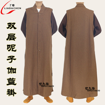 Dust monk clothing Lay clothing Winter thickened hair Garan coat Long coat Short coat Warm Kaftan Buddhist supplies