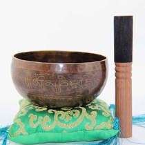 100% Nepali imports pure brass by hand smashing six words true Buddhas sound bowl Sanskrit sound bowl sound far and away