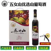 Origin direct sales Huanren Wunushan preferred mountain grape wine fruit wine low-degree red wine 500ml 2 bottles