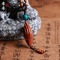 Pure Artisanal Olive Nuclear Buddha Hand Pendant Necklace Pendant Olive Hu Nuclear Sculpture Bent to the Buddha male and female long single seed