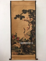 Antique painting celebrity calligraphy painting Chinese painting flower and bird living room decoration painting scroll painting Zhongtang painting Song Crane Double Crane