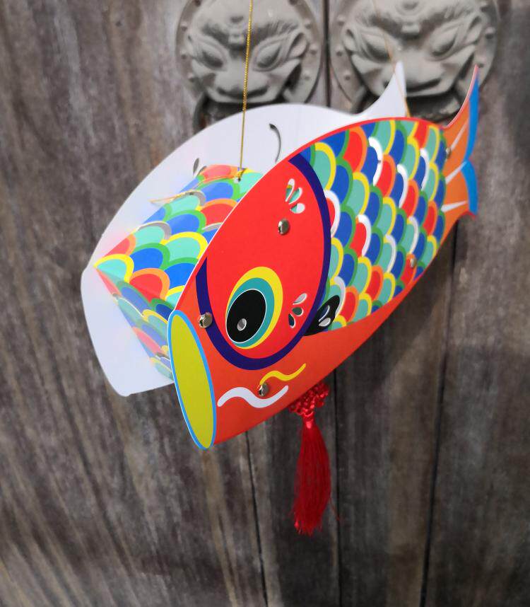 传统元宵节新年手提灯笼手工材料包制作l鱼灯春节花灯diy半成品