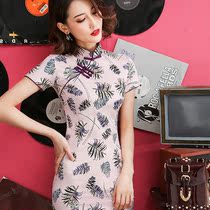 Qipao 2021 The new Womens Little Qing New Retro Chinese Wind Fashion Young The Little Sexy Teenage Girl Summer