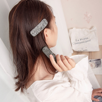 Bangs hairpin net red ins hair accessories female forehead wash face with broken hair Black rhinestone word clip Arc edge clip