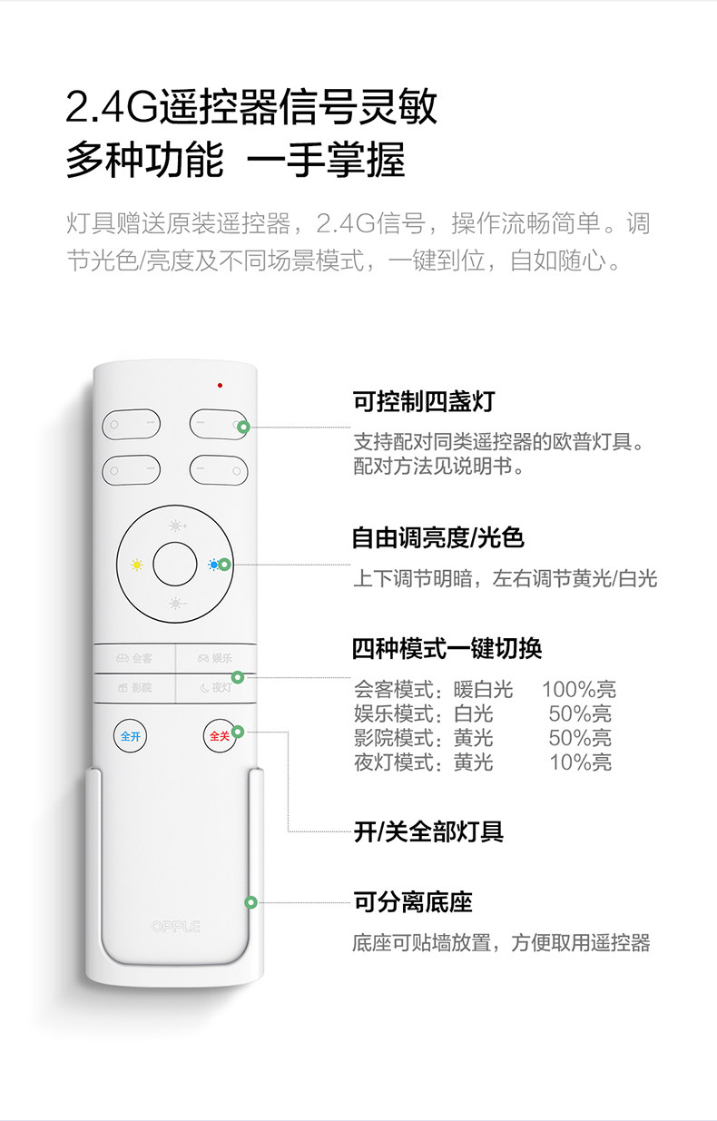欧普照明 led客厅吸顶灯现代简约卧室灯具套餐时尚北欧后现代tc