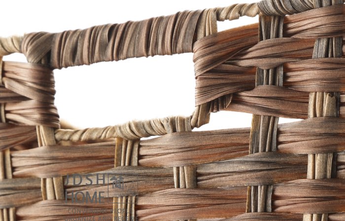 田园仿藤草编织收纳筐整理篮收纳箱储物盒衣服收纳篮杂物筐脏衣篮_7折