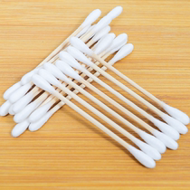 Good helper for cotton swab packaging makeup Hygiene wooden swab spiral one-time ear cotton swab two ends 100