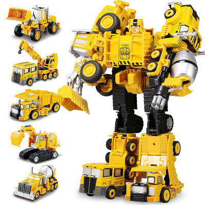 Children's toy alloy robot deformation engineering vehicle Hercules King Kong combination model boy Autobot gift