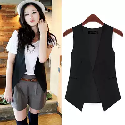 mmiss spring and autumn popular new Korean version of professional women's waistcoat short slim small suit horse clip fashion trend