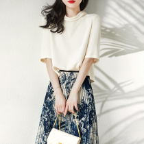 Sandro Svpr 50% sleeve shirt woman 2021 Summer new loose and thin temperament Two sides wearing blouses