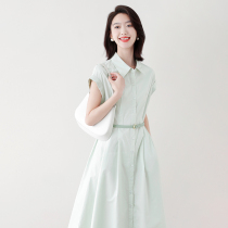 Sandro Svpr style shirt with dress for womens summer 2022 new cashew slim fit with a long A-word dress