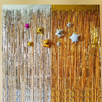 Rain silk curtain pull flower Ribbon Childrens birthday party background wall decoration wedding room supplies bar activity decoration color strip
