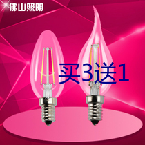 Foshan LED Foshan Lighting LED filament type full circumference LED bulb E14 pointed bubble pull tail bubble candle 2W4W